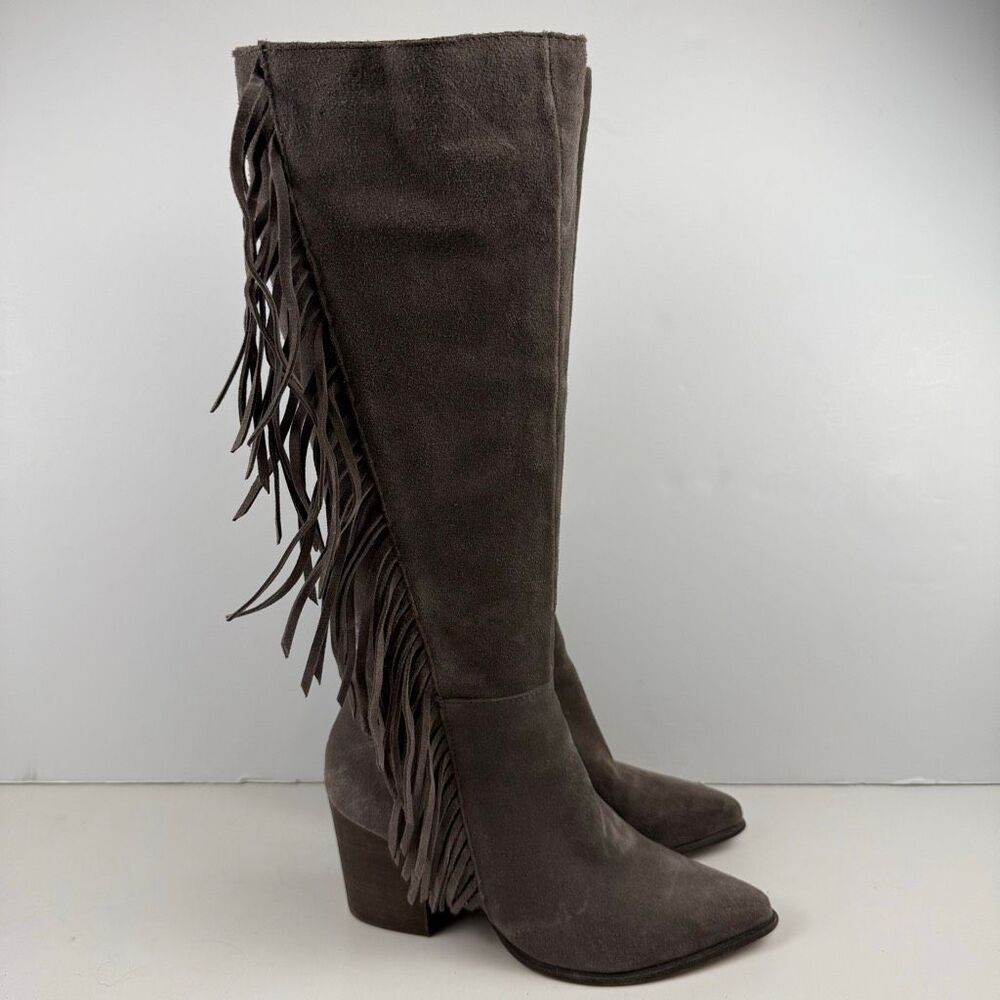 Steve Madden Cacos Fringe Suede Western Boots Size 7
